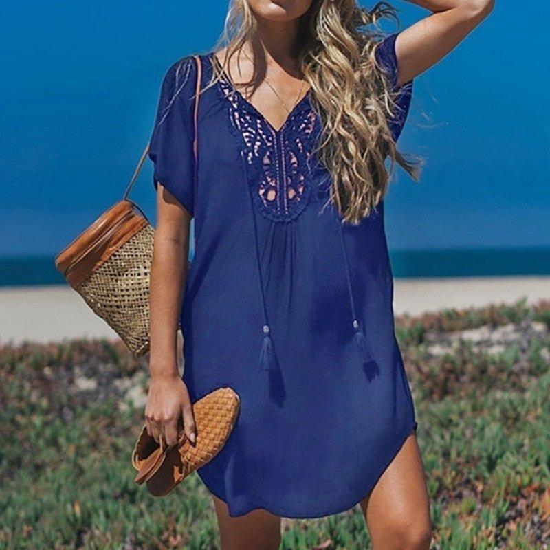 Honora - Tunique de plage à manches courtes | Navando