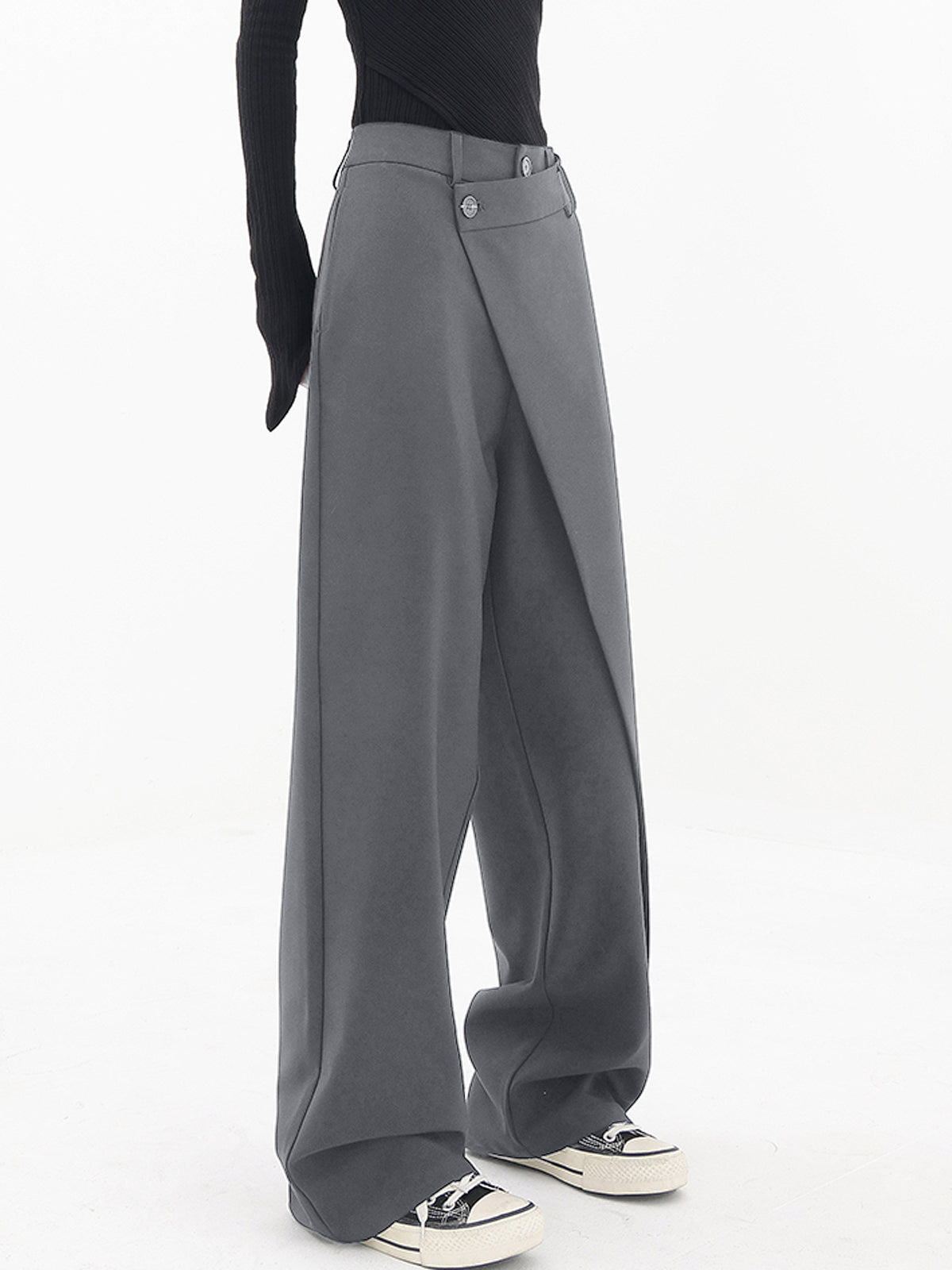 Vivienne - Asymmetrische Pantalon met Wijde Pijpen dames