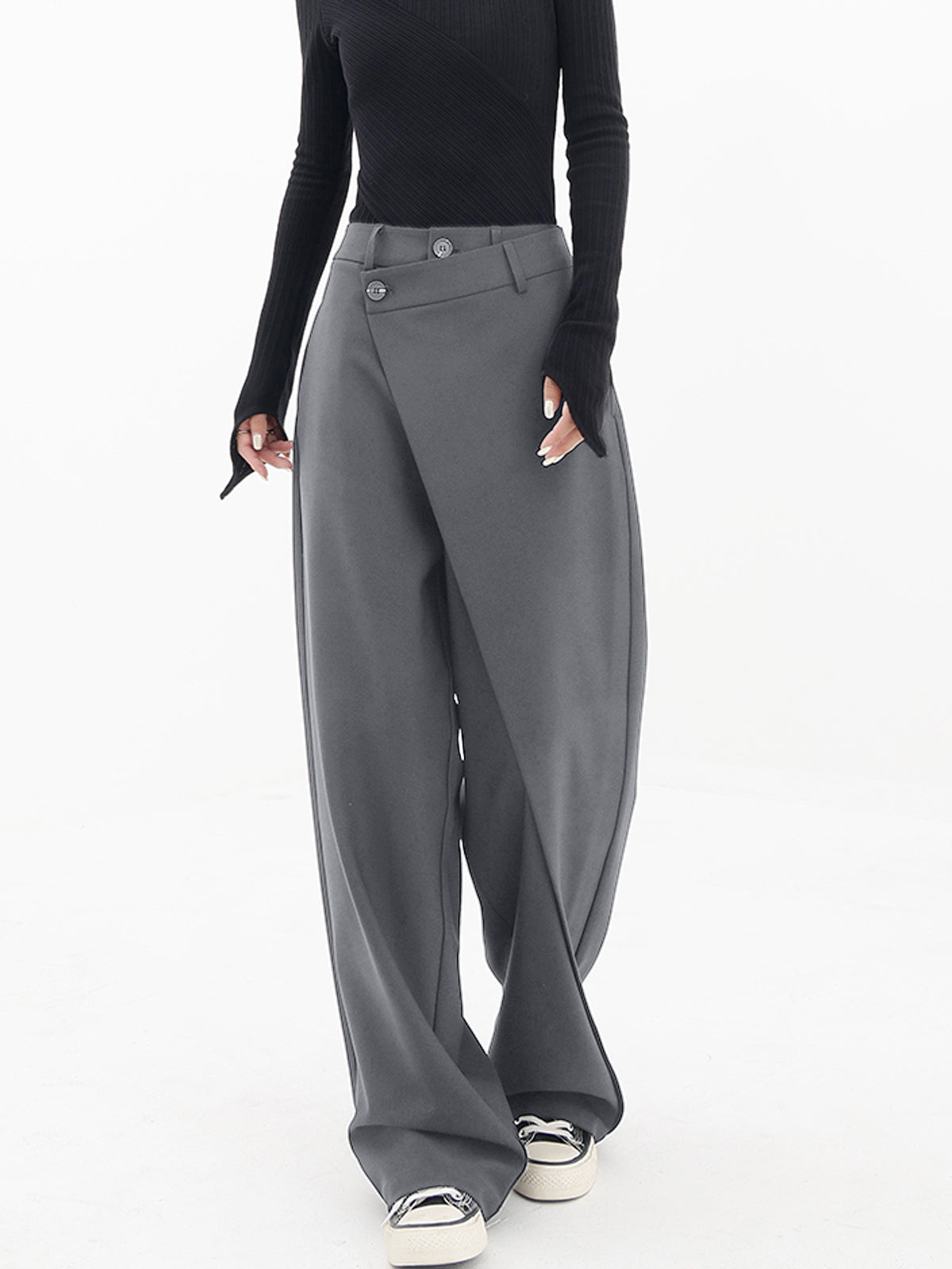 Vivienne - Asymmetrische Pantalon met Wijde Pijpen dames