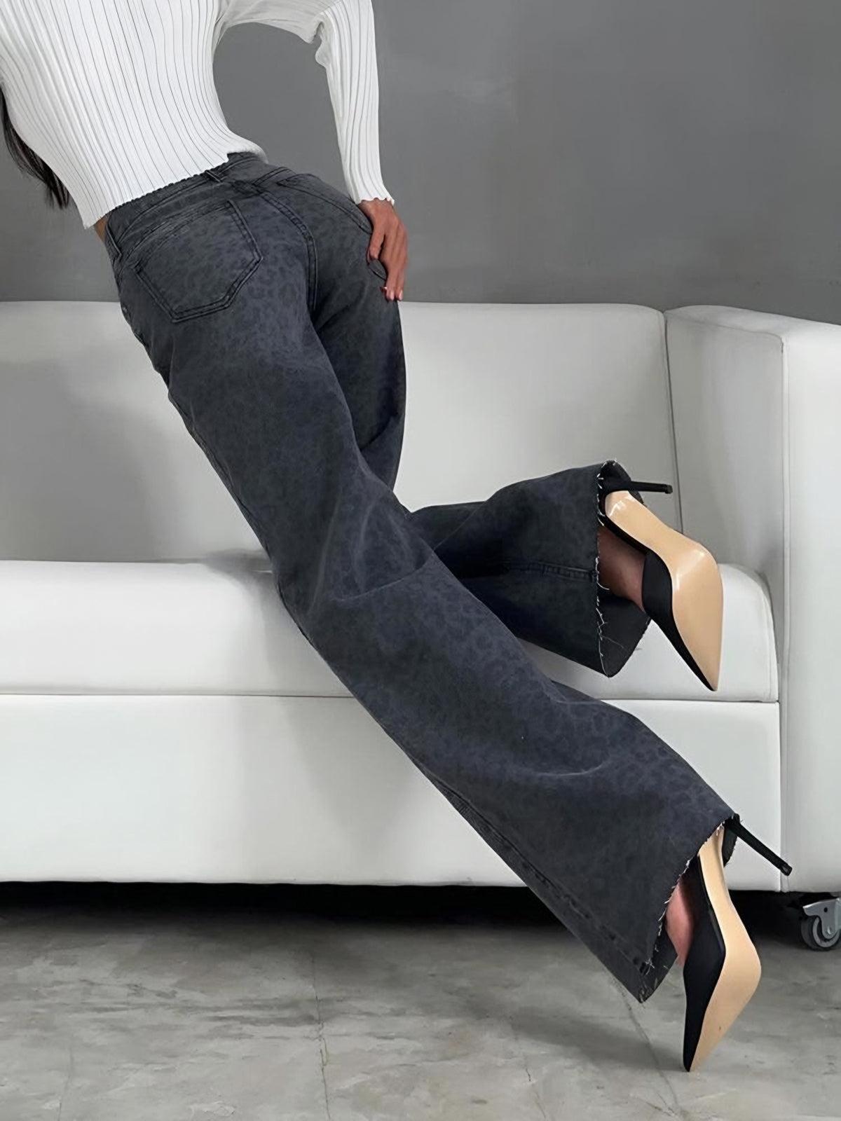 Laila - Luipaard Print Denim Jeans Dames