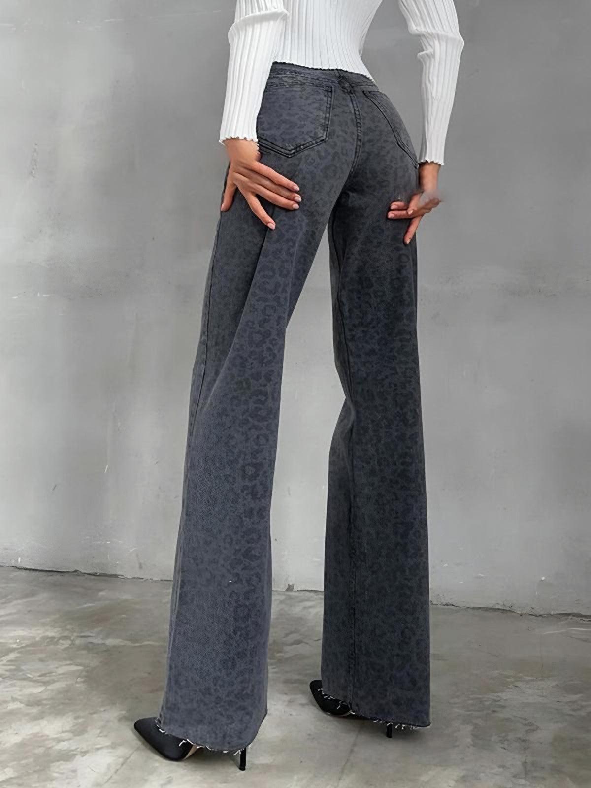 Laila - Luipaard Print Denim Jeans Dames