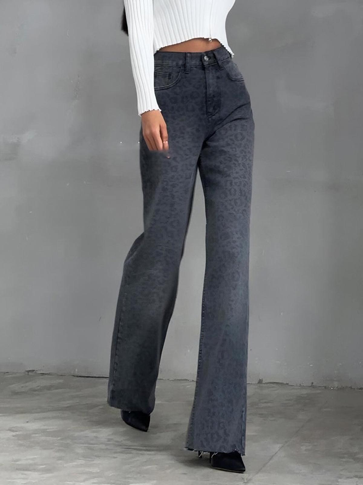 Laila - Luipaard Print Denim Jeans Dames