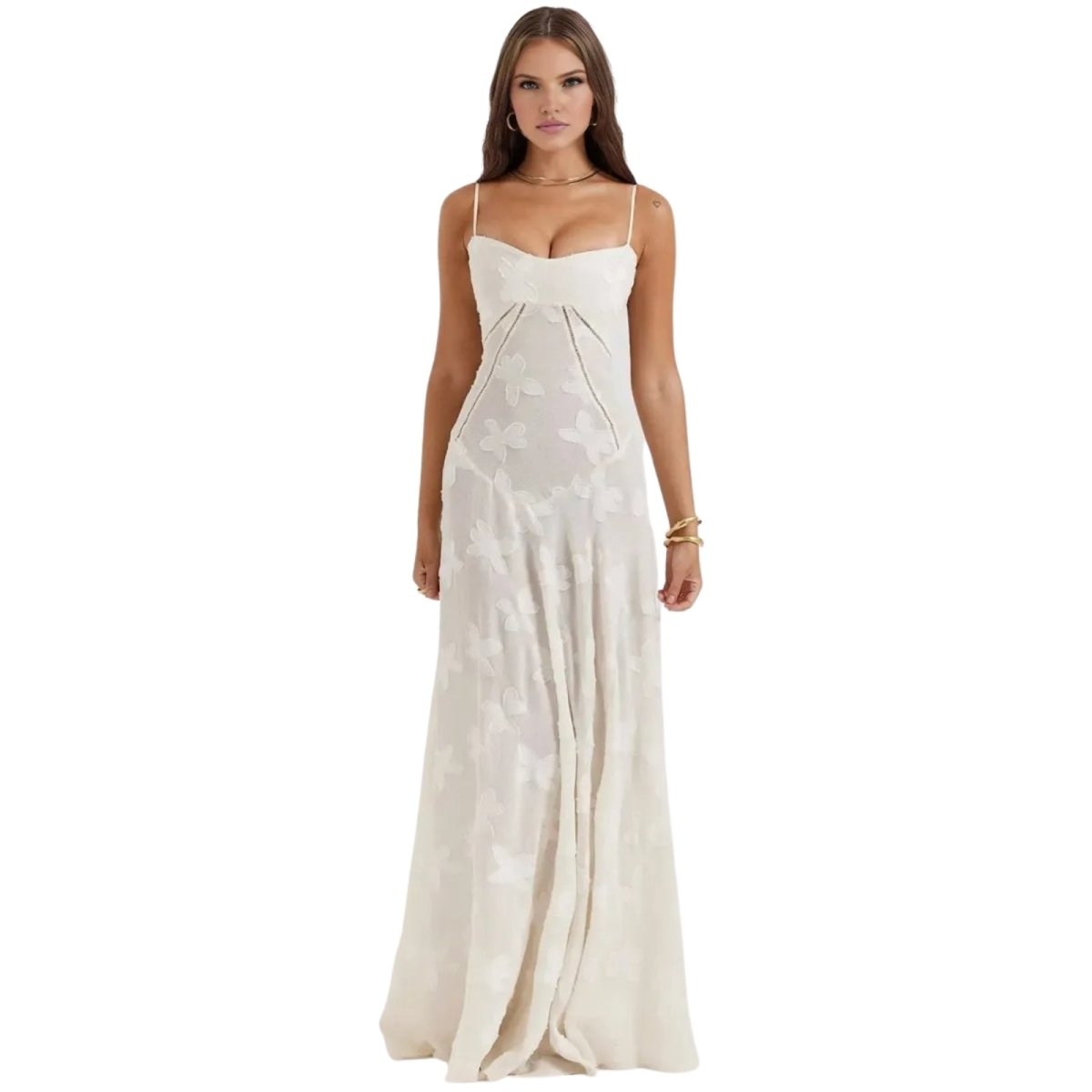 Betoverd | Lichtgewicht organza-jacquard galajurk met corset 0