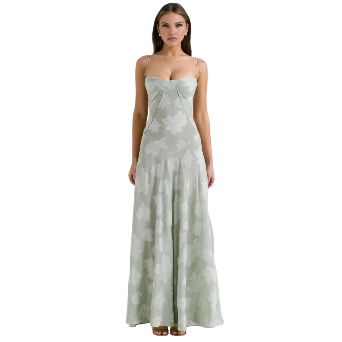 Betoverd | Lichtgewicht organza-jacquard galajurk met corset 11