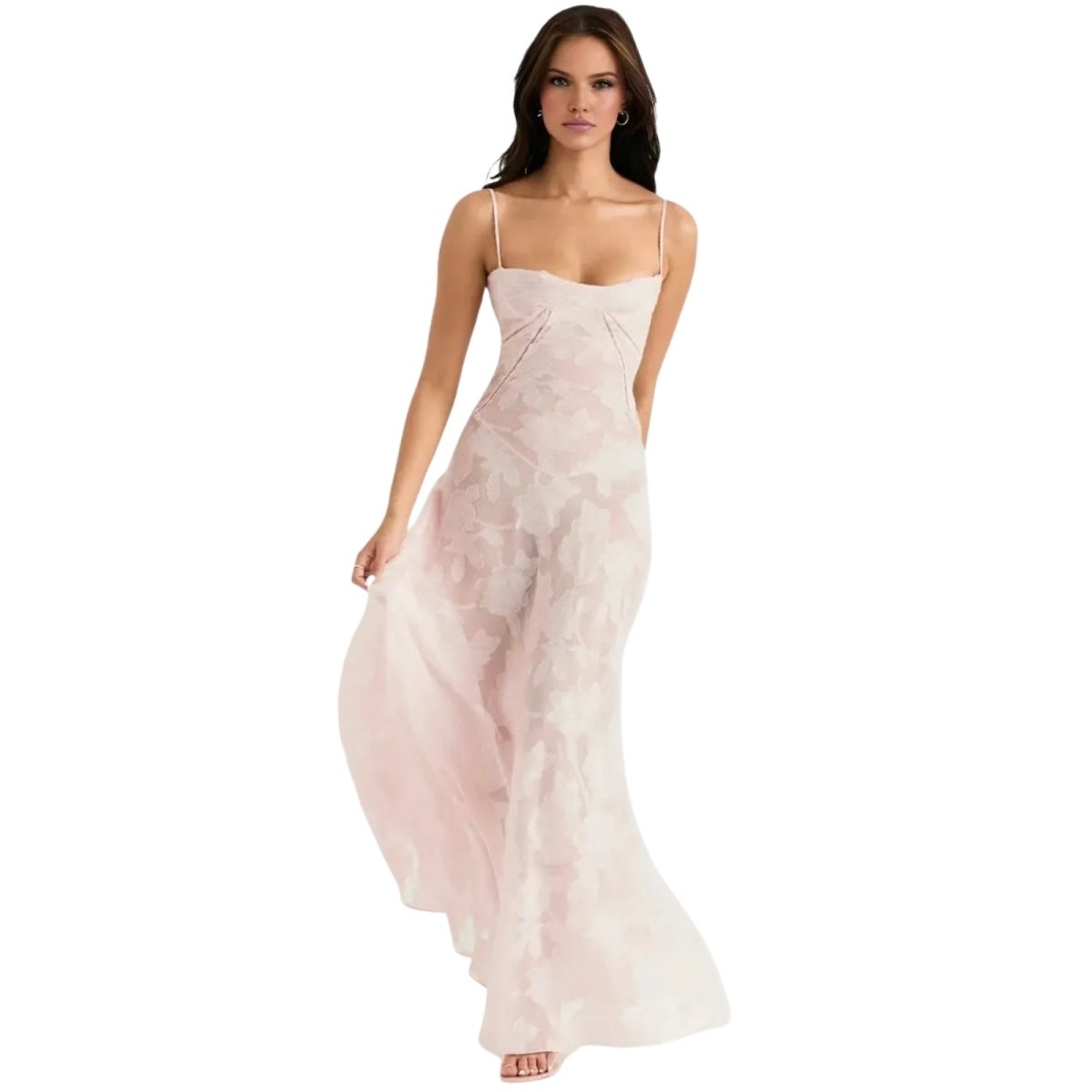 Betoverd | Lichtgewicht organza-jacquard galajurk met corset 8
