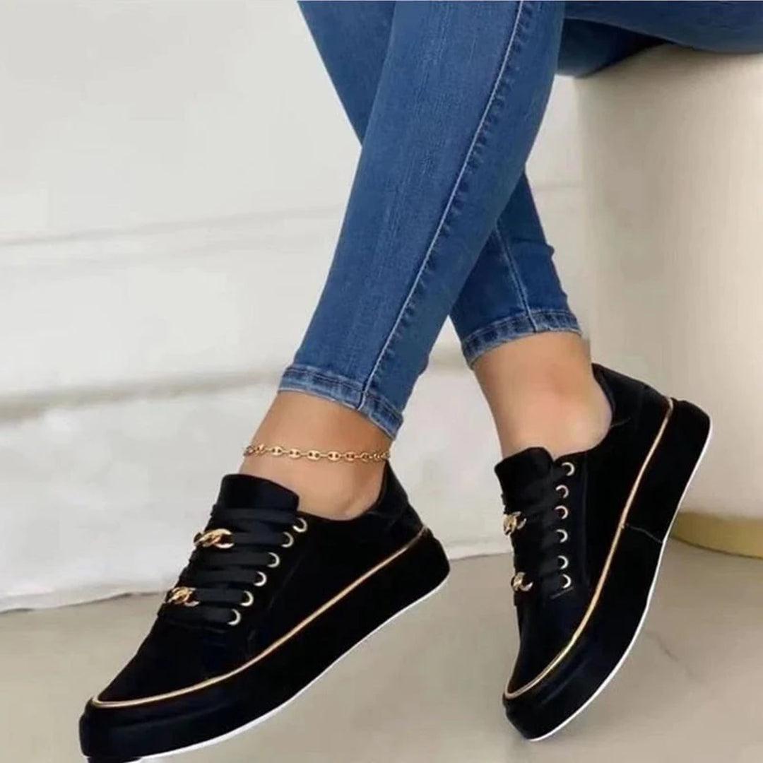 Baskets femme Orma - Accent doré chic