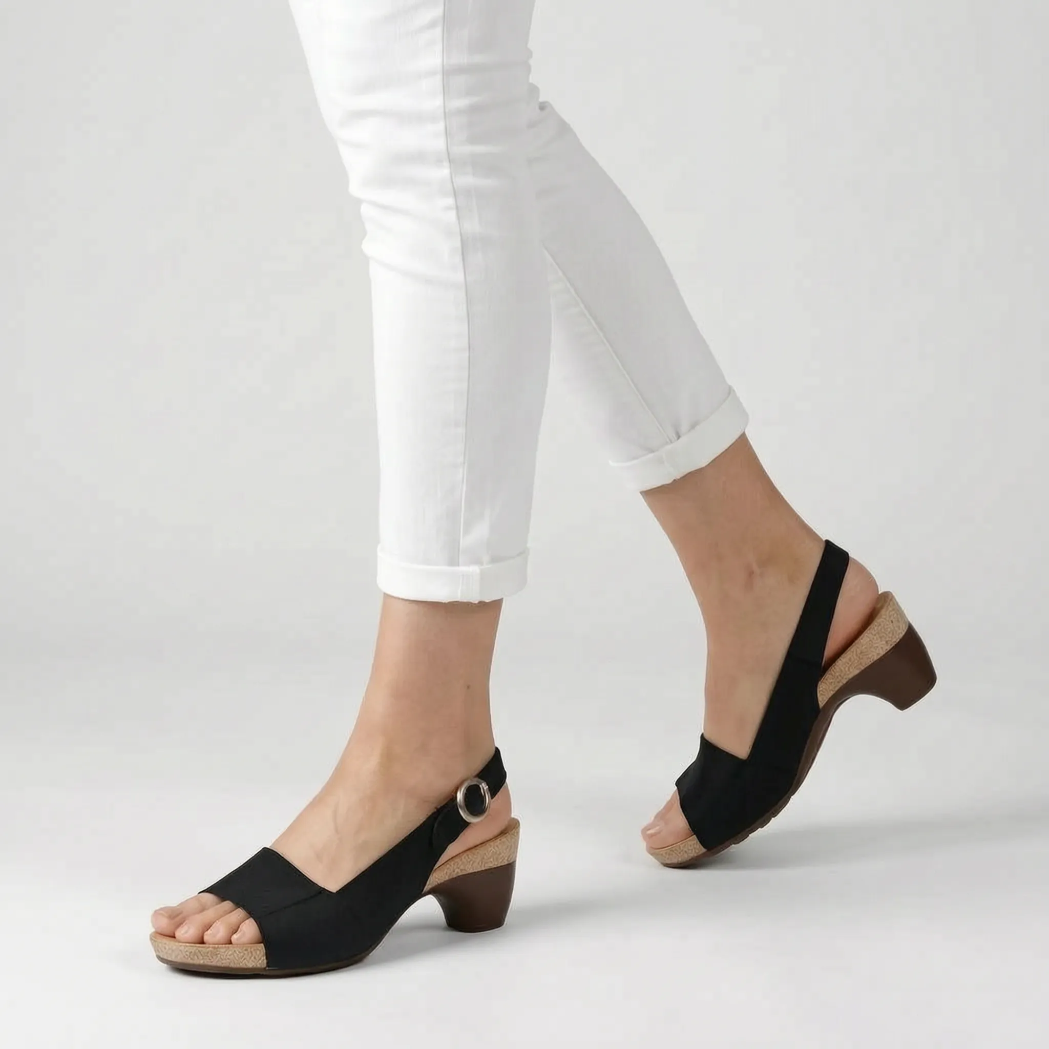 Blauwe Comfortabele Slingback Dames Sandalen | Navando