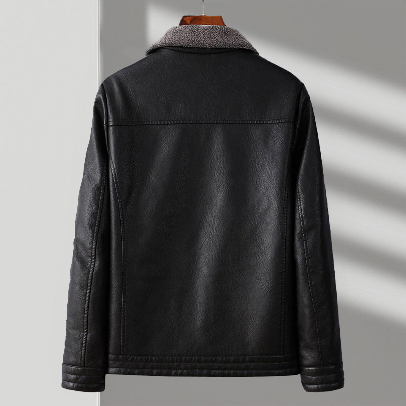 Veste en cuir écologique italienne sur mesure pour hommes – avec doublure en velours
