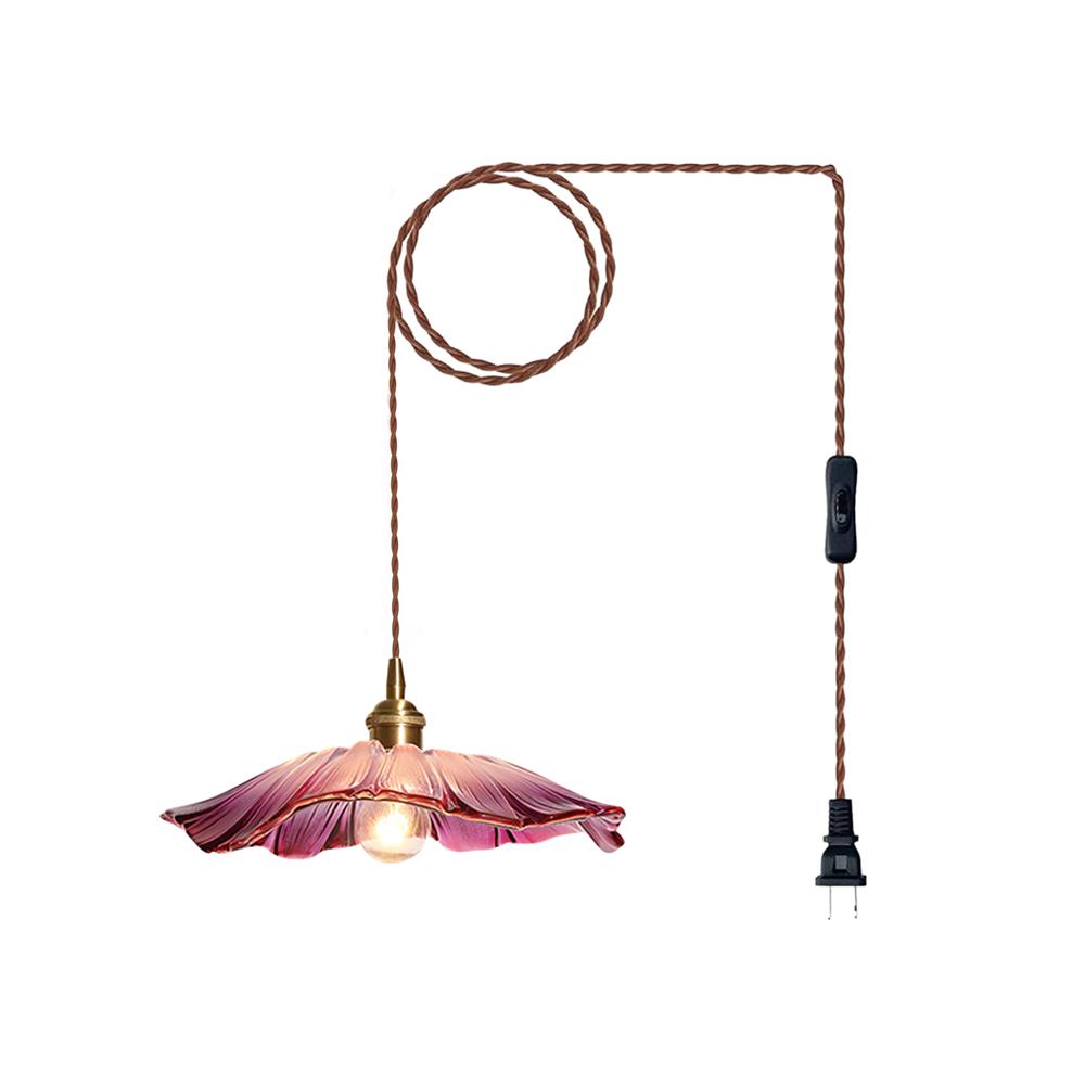 Bloemglazen | Retro hanglamp met transparante schaduw 0
