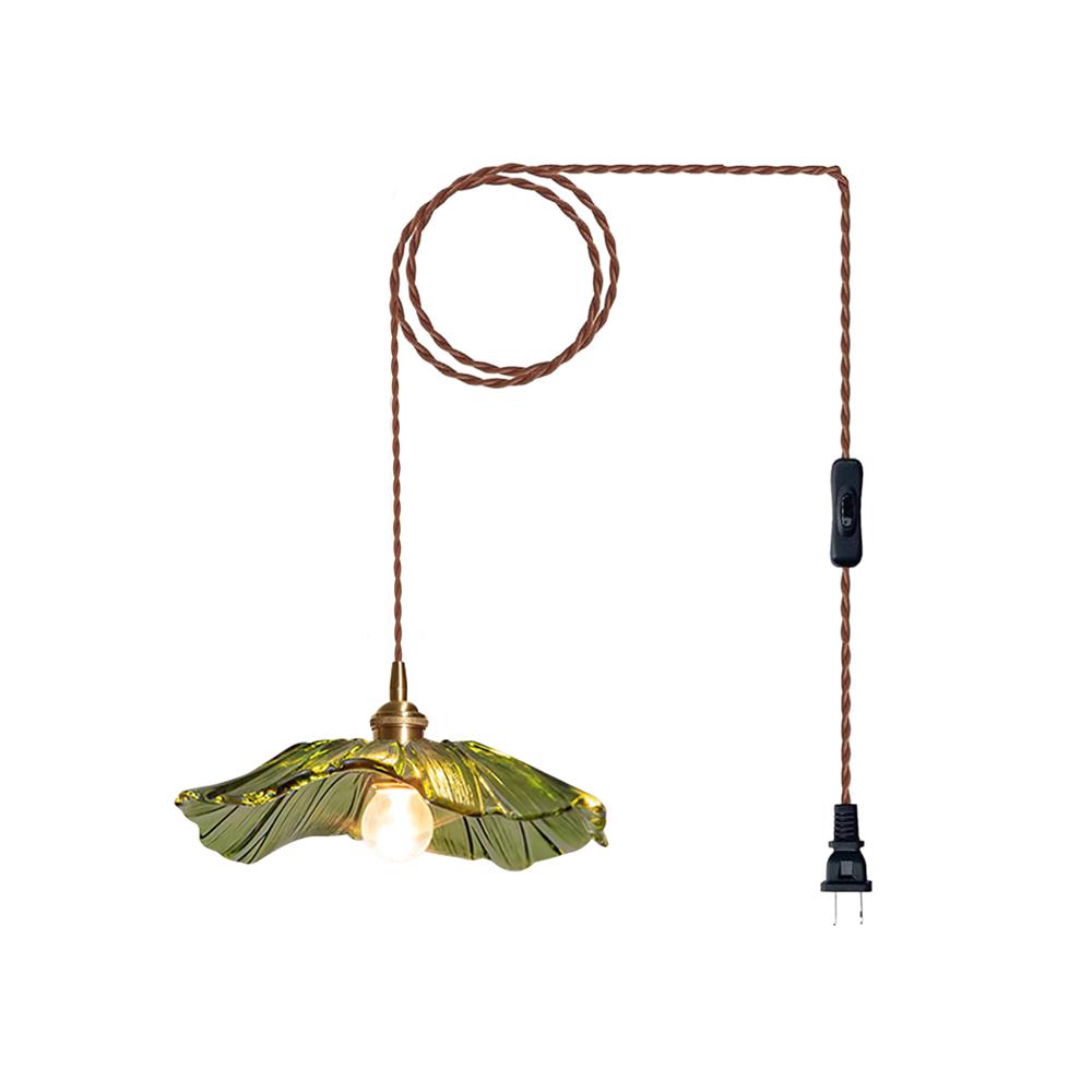 Bloemglazen | Retro hanglamp met transparante schaduw 10