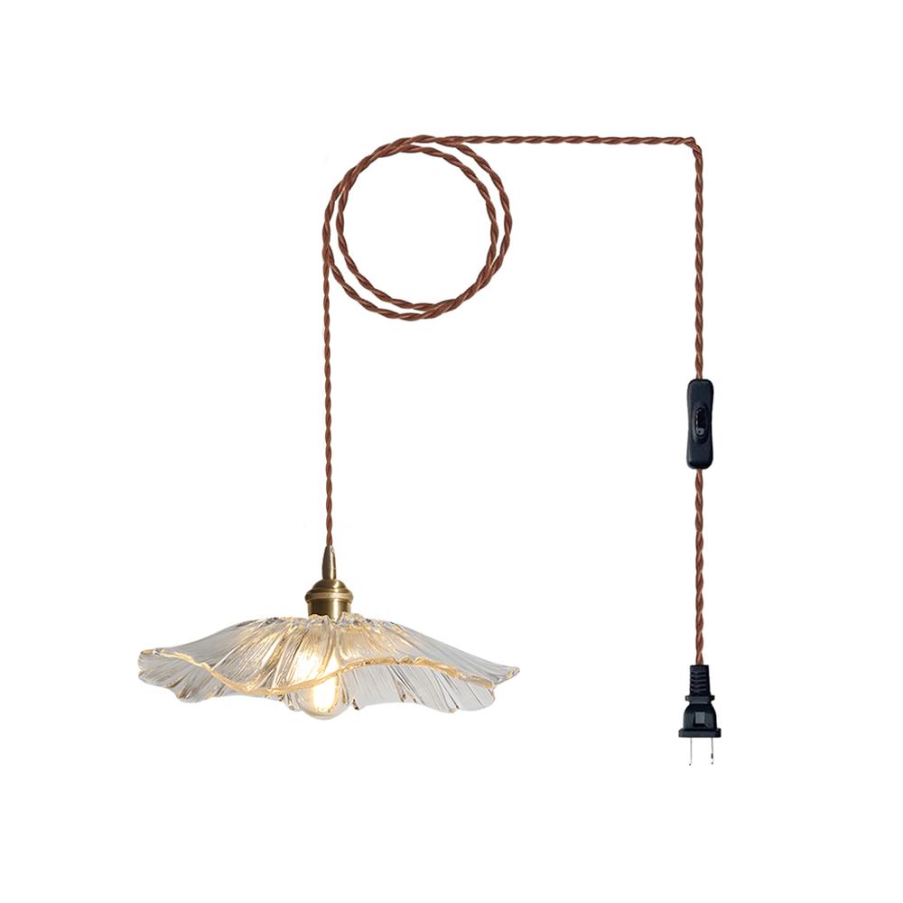 Bloemglazen | Retro hanglamp met transparante schaduw 9