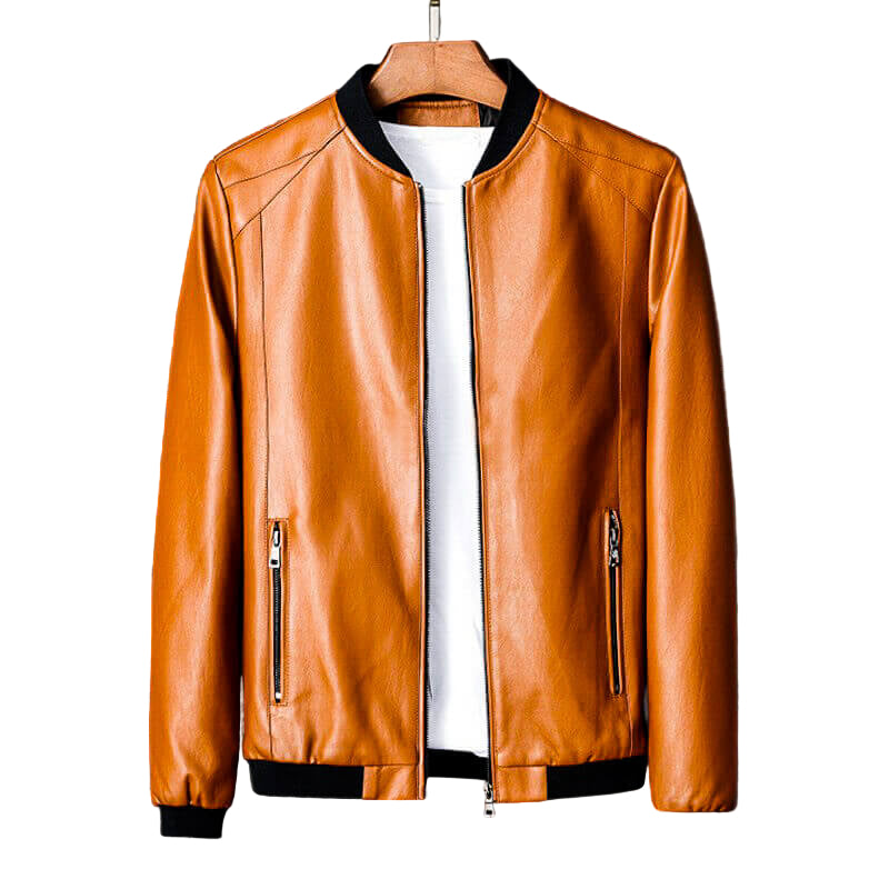 Italiaans design met gevoerde comfortabele eco-leren jas voor heren