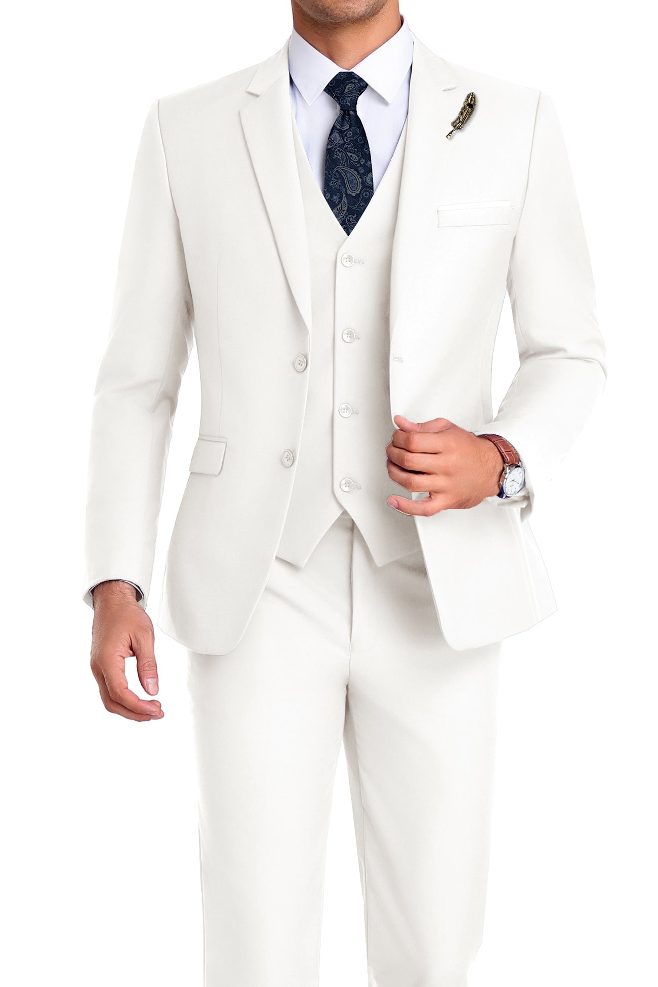 Business Prom | Slim-fit 3-delig tuxedo met klepzakken 16