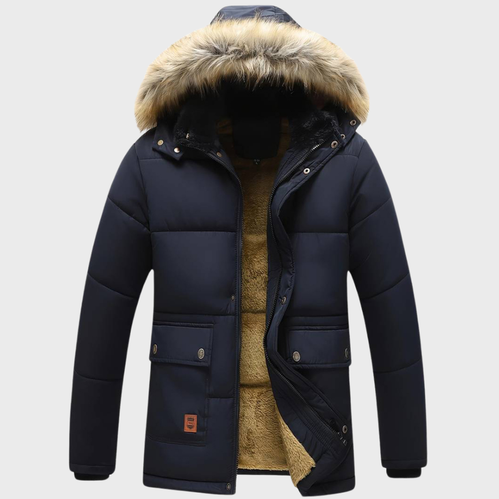 Liam - Heren Parka met Nepbontkraag – Comfort en Stijl voor Elk Seizoen