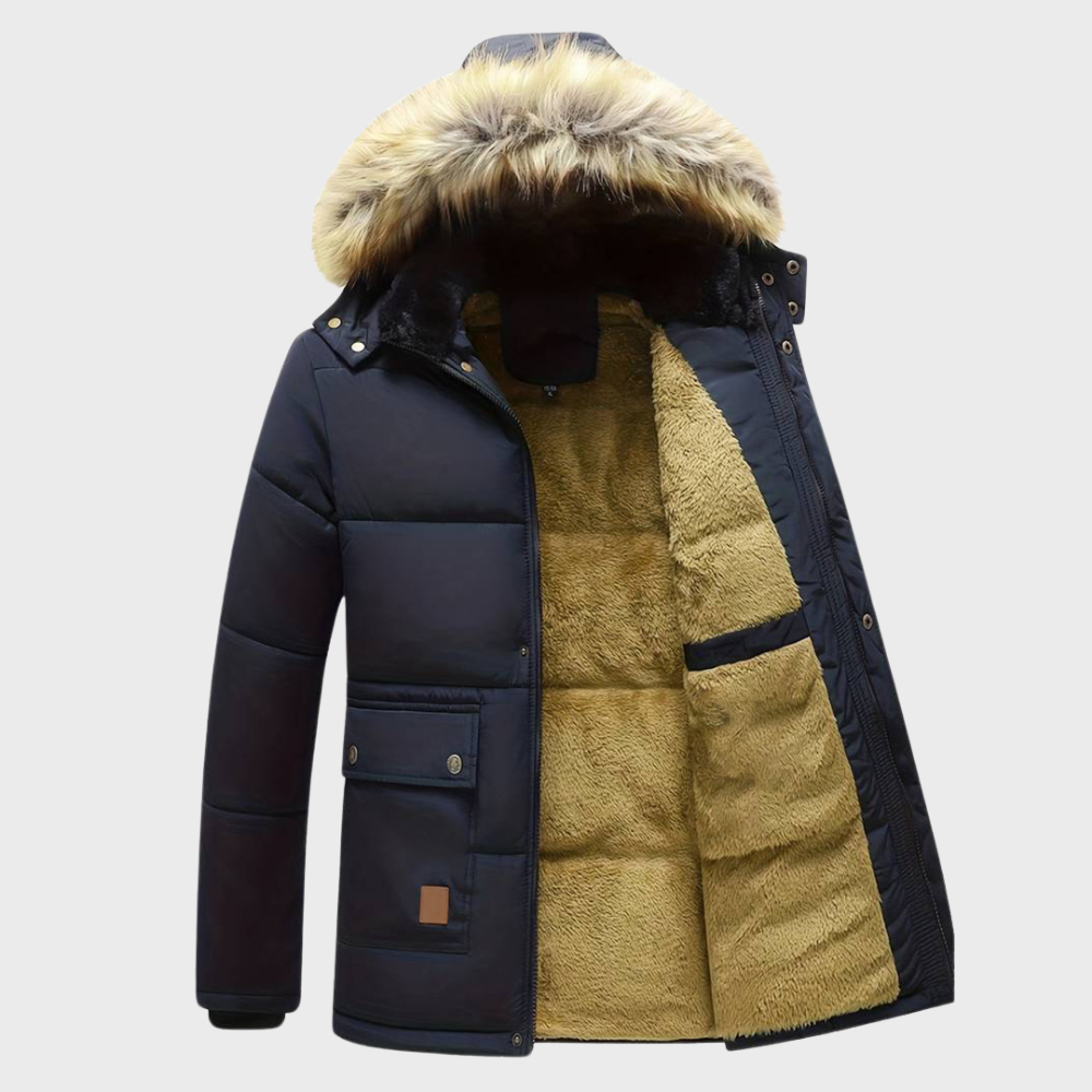 Liam - Heren Parka met Nepbontkraag – Comfort en Stijl voor Elk Seizoen