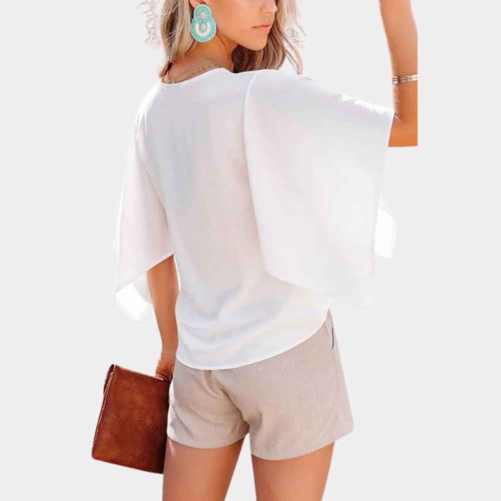 Monica - Dames Blouse met Elegante en Stijlvolle Korte Mouwen