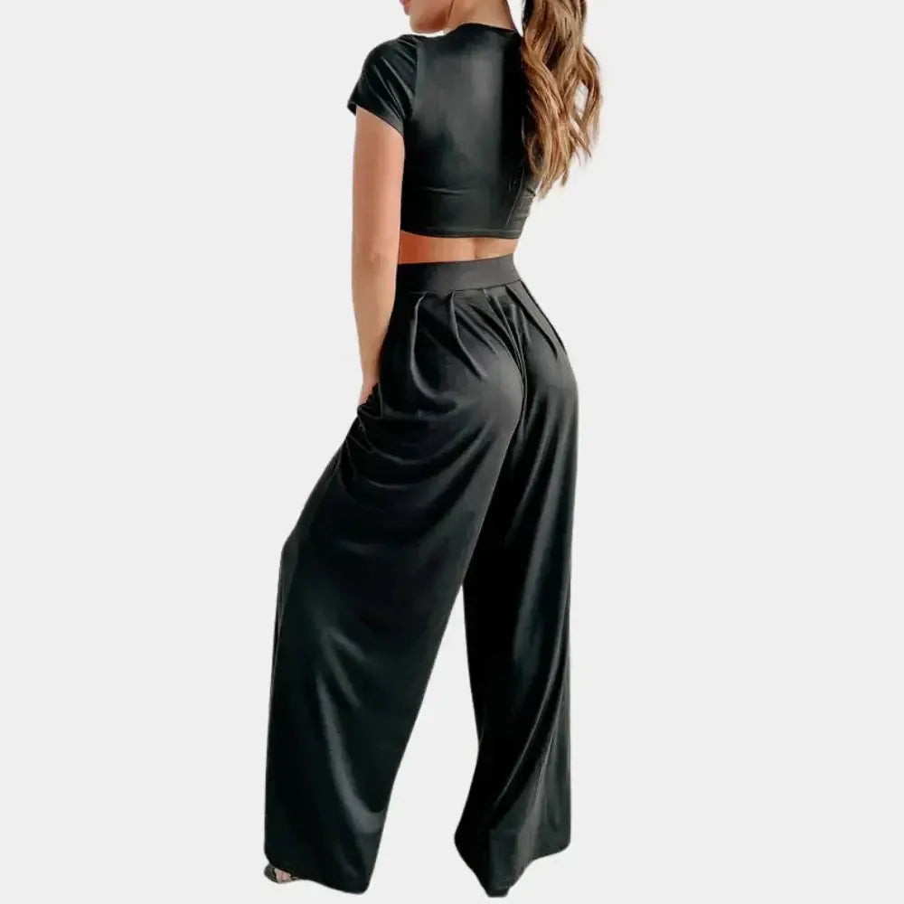 Isabeau - Bequemes Zweiteiliges Set mit Kurzarm-Top und Hose für Damen