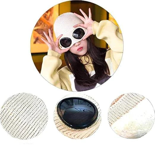 CP Company | Geribbelde gebreide muts met afneembare glazen 8