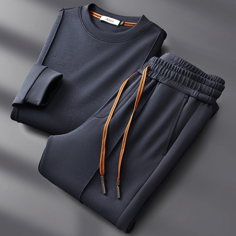 Cade | Katoen en zijde loungewear set met contrasterende trekkoorddetails 2