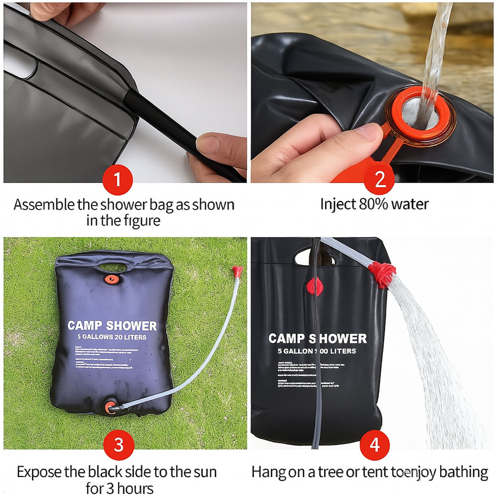 Camp Shower | Zonne-energie verwarmde campingdouche 4