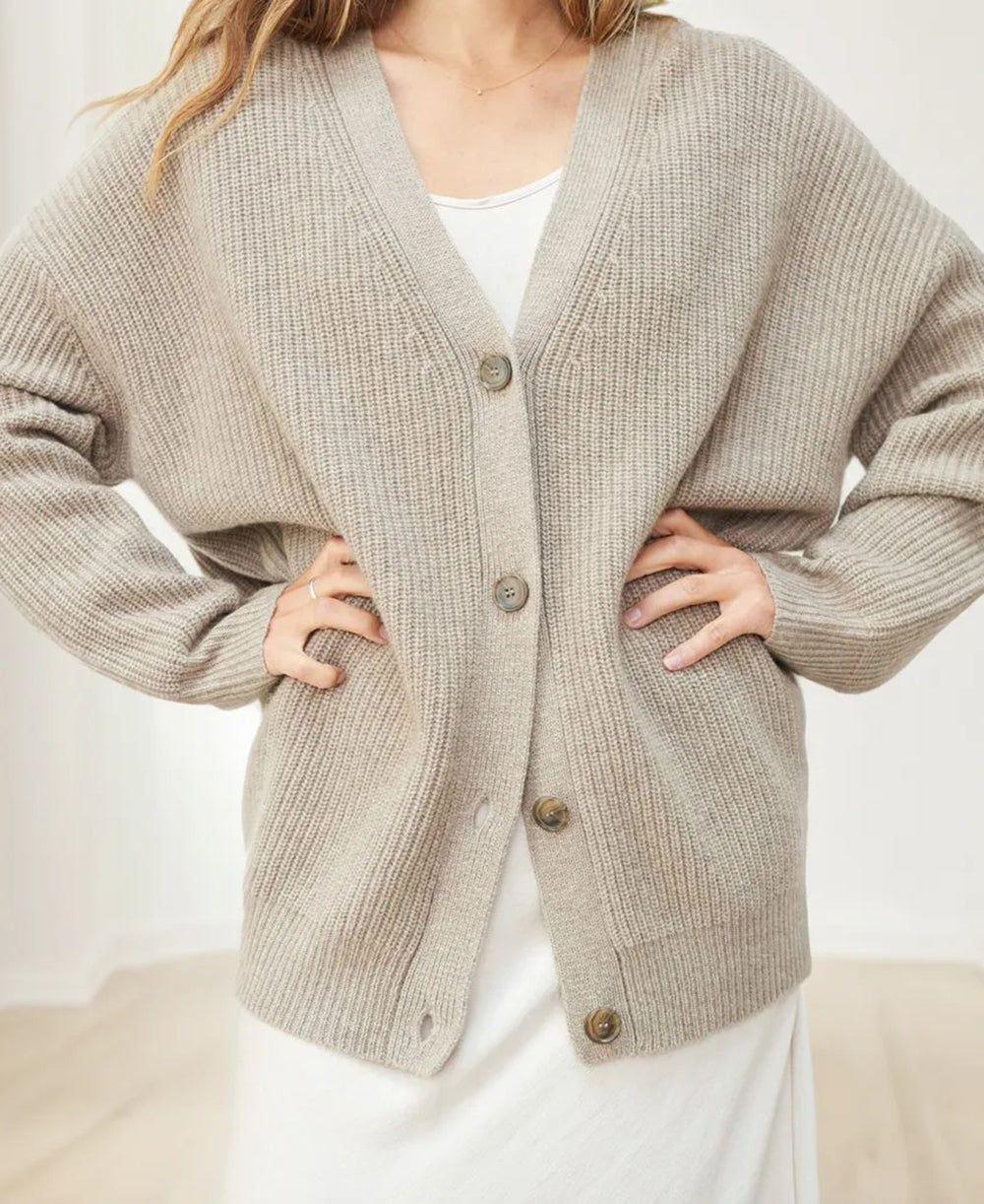 Eleonora - Oversized Gebreide Cardigan met Knopen voor Dames