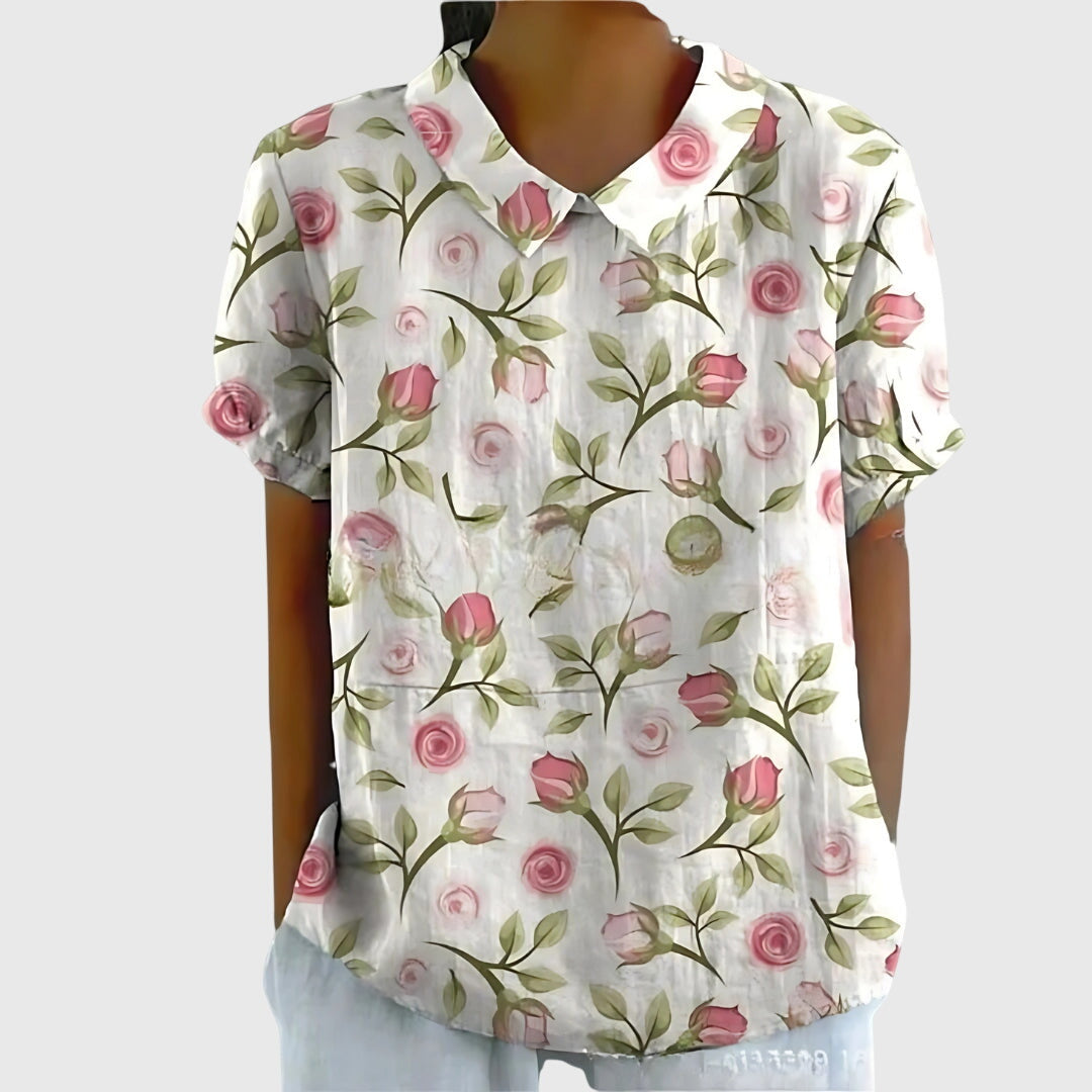 Casual Blouse Met Korte Mouwen | Navando