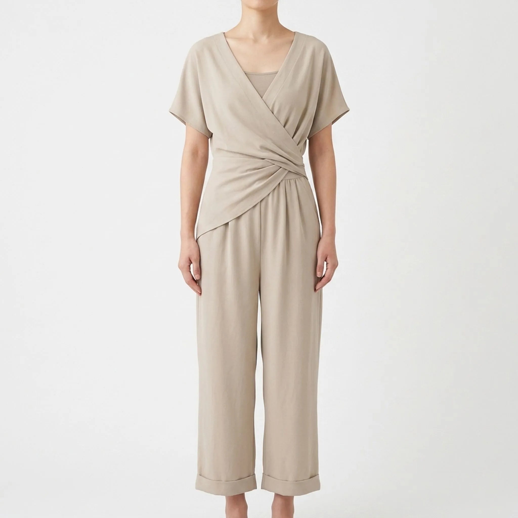 Casual Cropped Jumpsuit | Navando