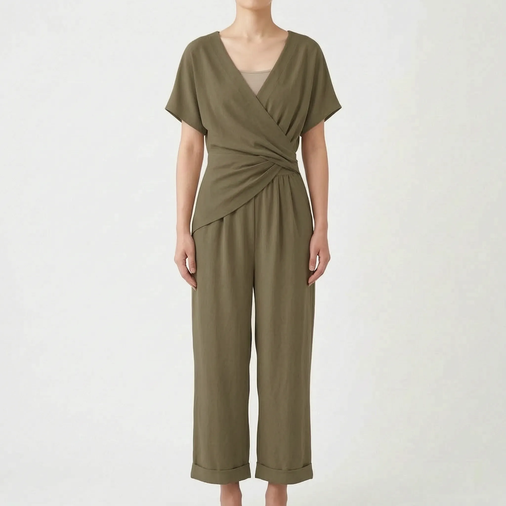 Casual Cropped Jumpsuit | Navando