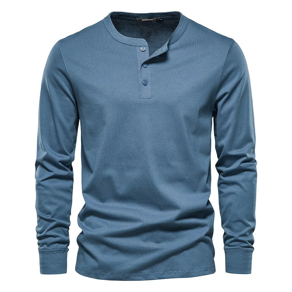 Casual Henley Shirt Met Lange Mouwen | Navando