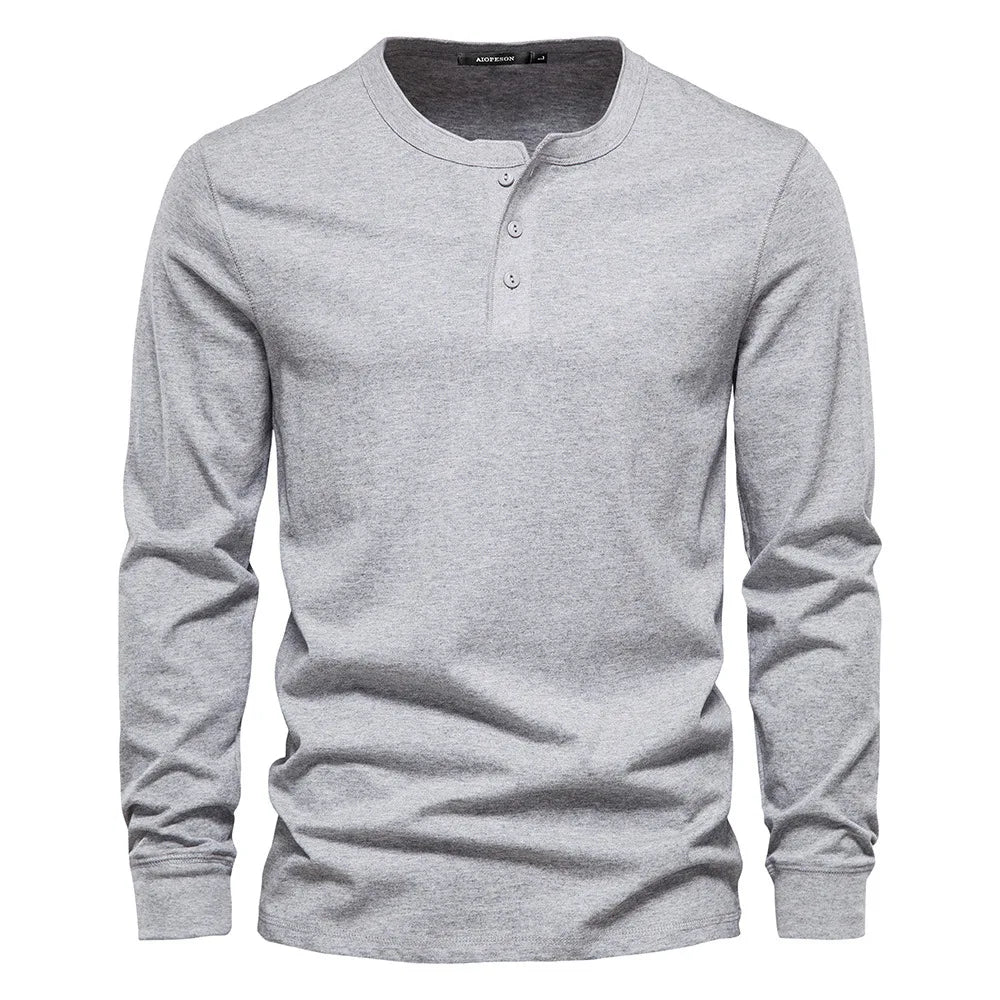 Casual Henley Shirt Met Lange Mouwen | Navando