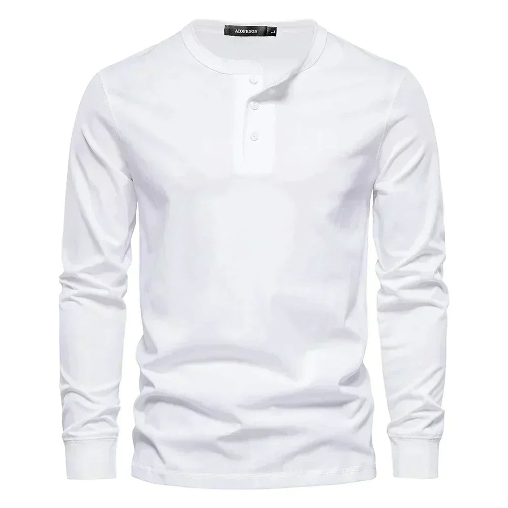 Casual Henley Shirt Met Lange Mouwen | Navando