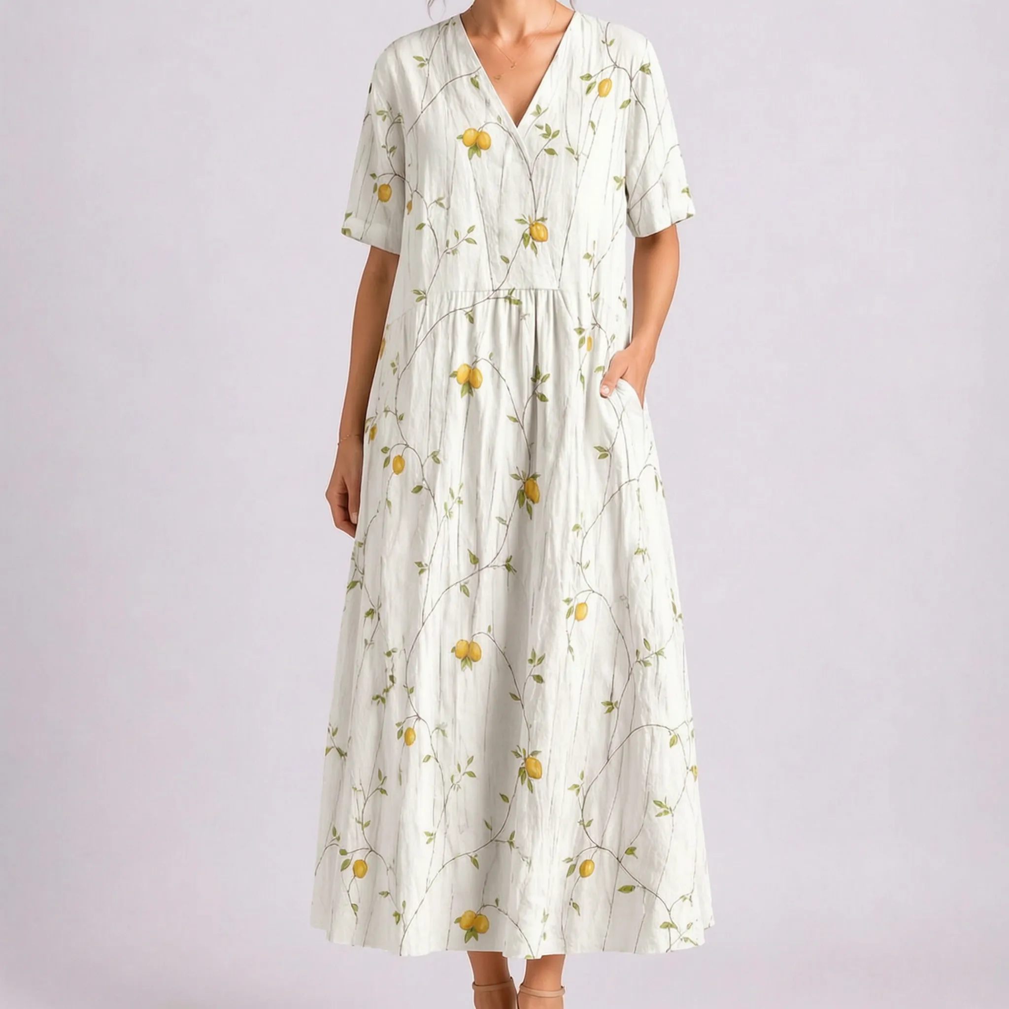 Casual Midi-Jurk Met Bloemenprint | Navando