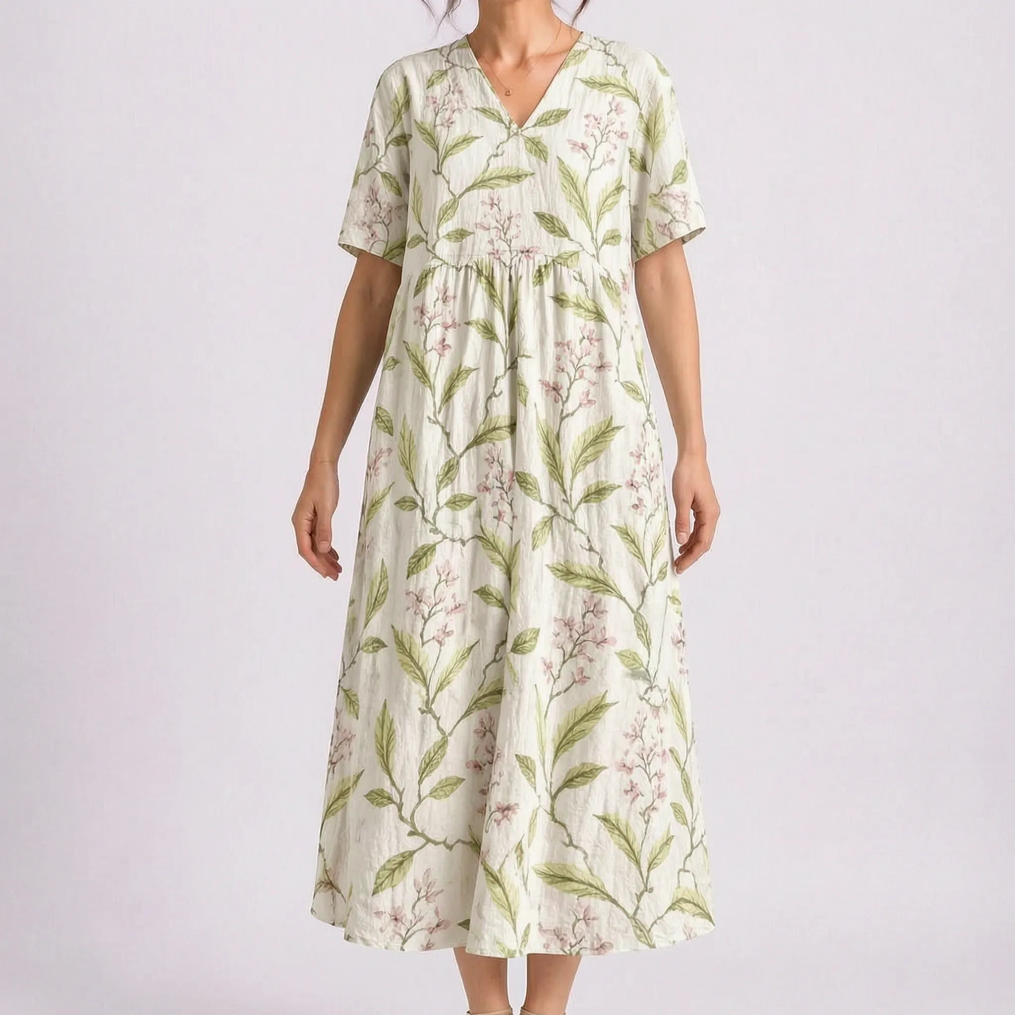 Casual Midi-Jurk Met Bloemenprint | Navando