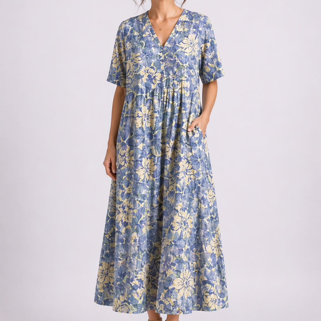 Casual Midi-Jurk Met Bloemenprint | Navando