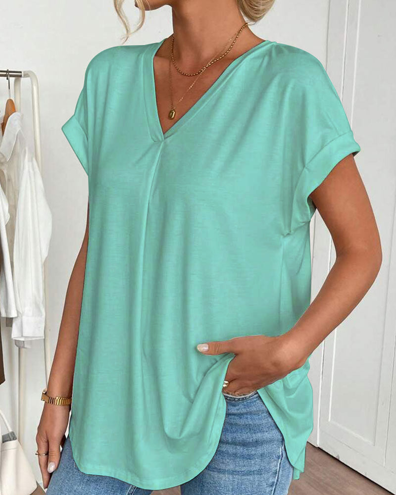 Casual T-Shirt Met Geplooide Achterkant | Navando