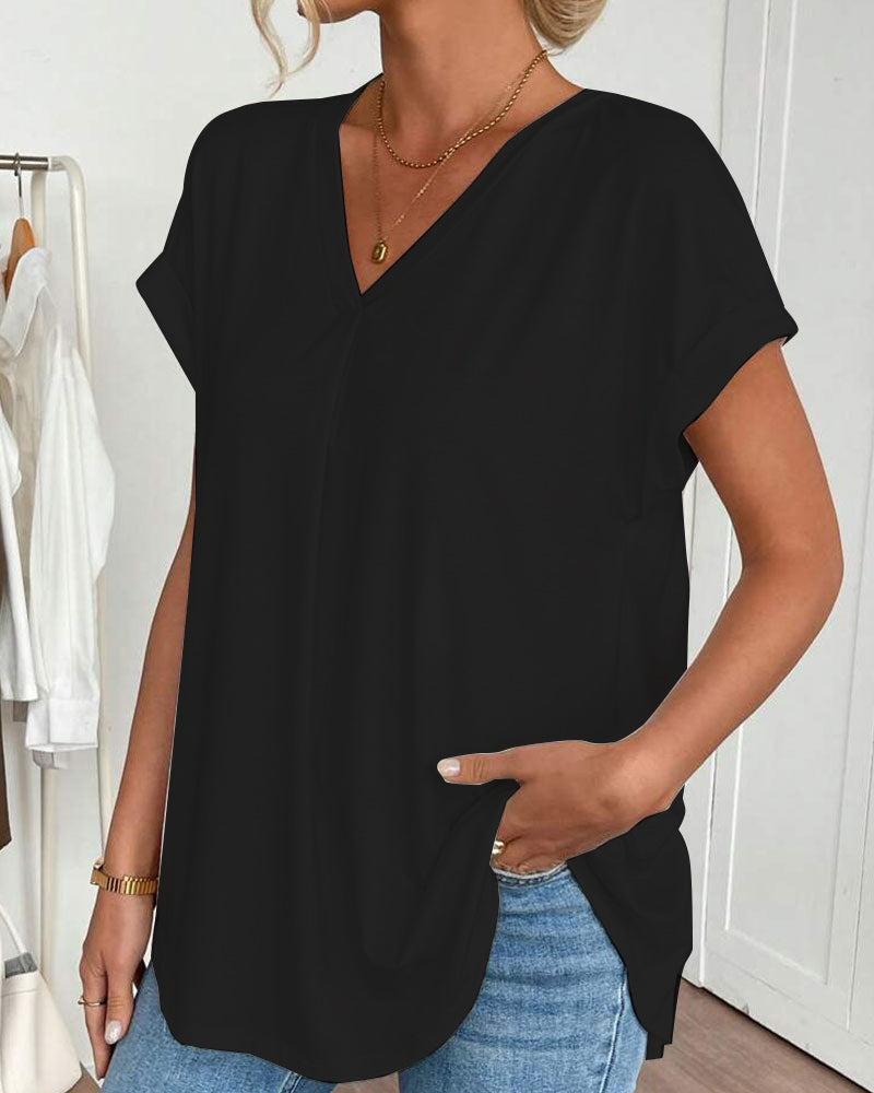Casual T-Shirt Met Geplooide Achterkant | Navando