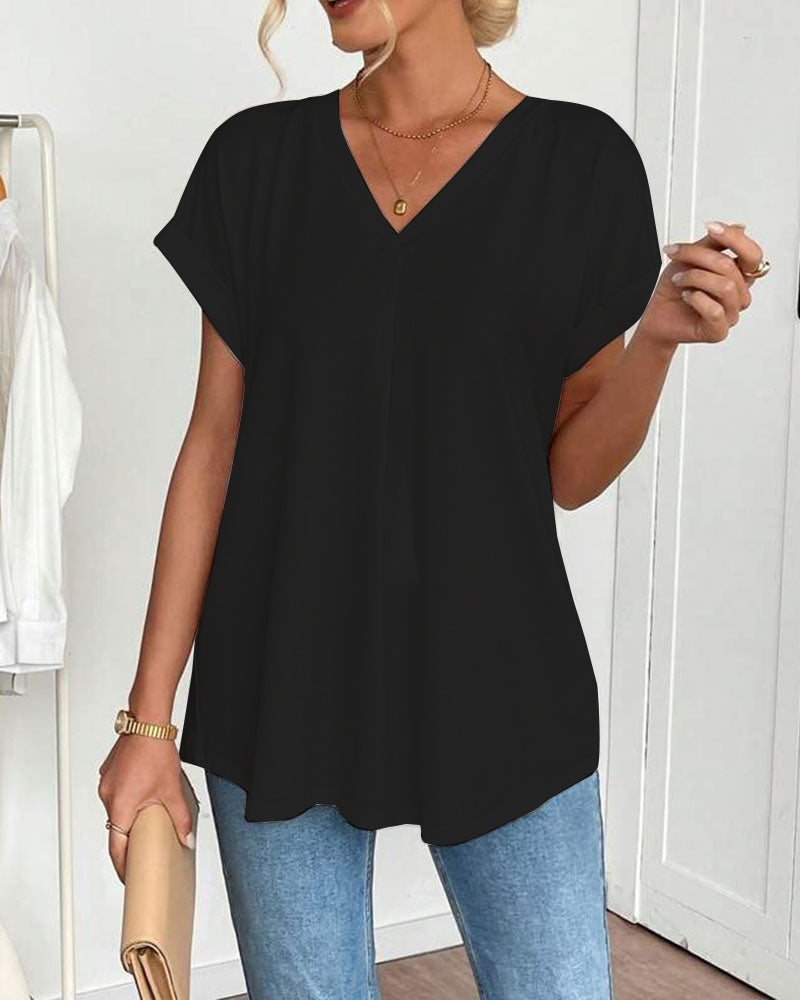 Casual T-Shirt Met Geplooide Achterkant | Navando