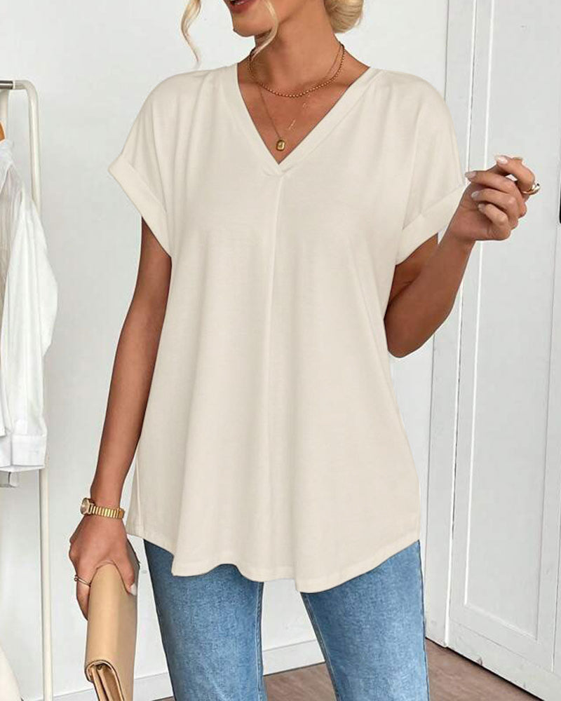Casual T-Shirt Met Geplooide Achterkant | Navando