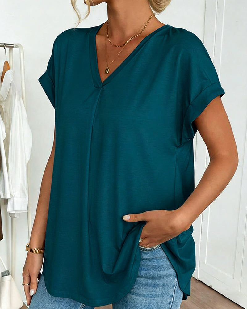 Casual T-Shirt Met Geplooide Achterkant | Navando