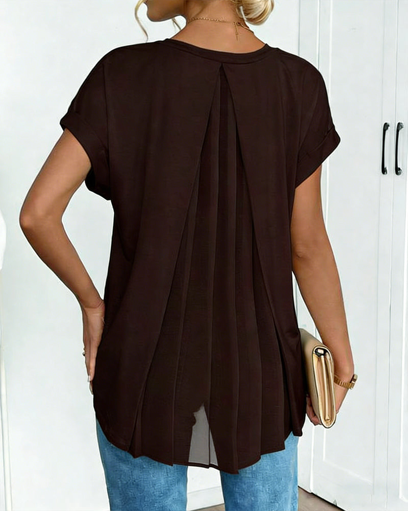 Casual T-Shirt Met Geplooide Achterkant | Navando