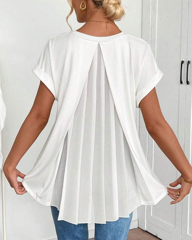 Casual T-Shirt Met Geplooide Achterkant | Navando
