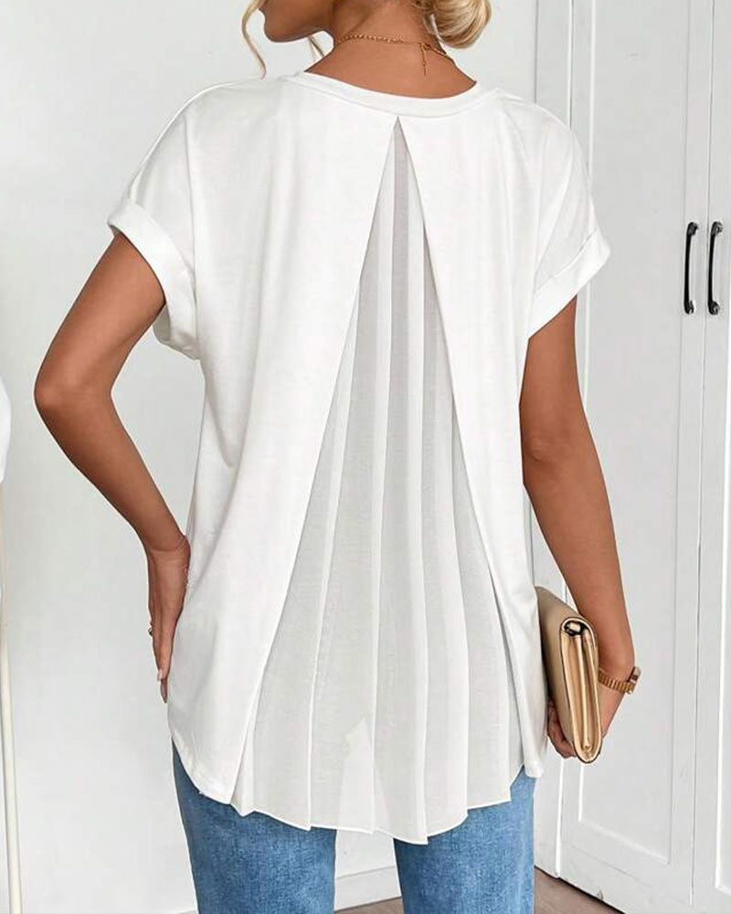 Casual T-Shirt Met Geplooide Achterkant | Navando