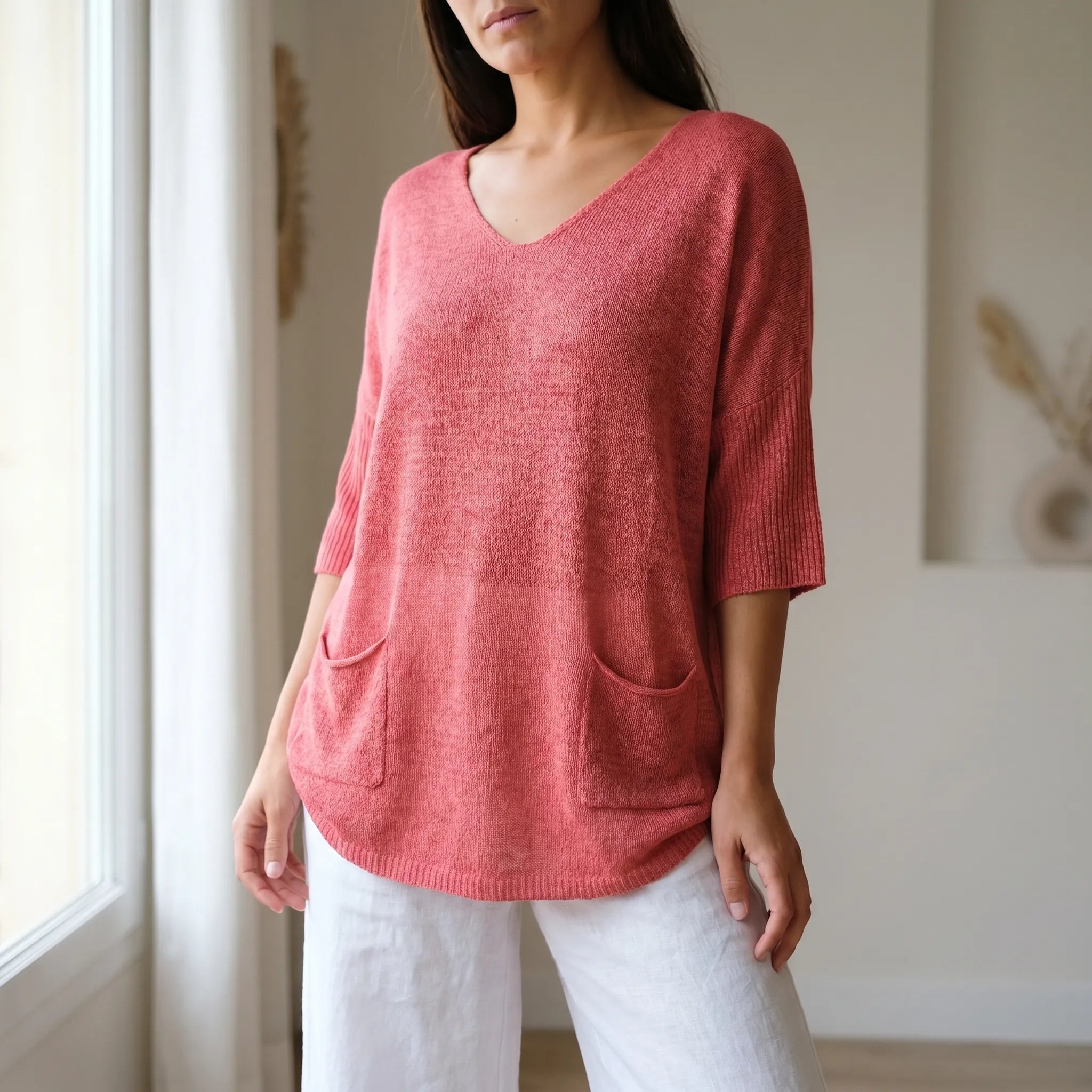 Casual Top Met V-Hals | Navando
