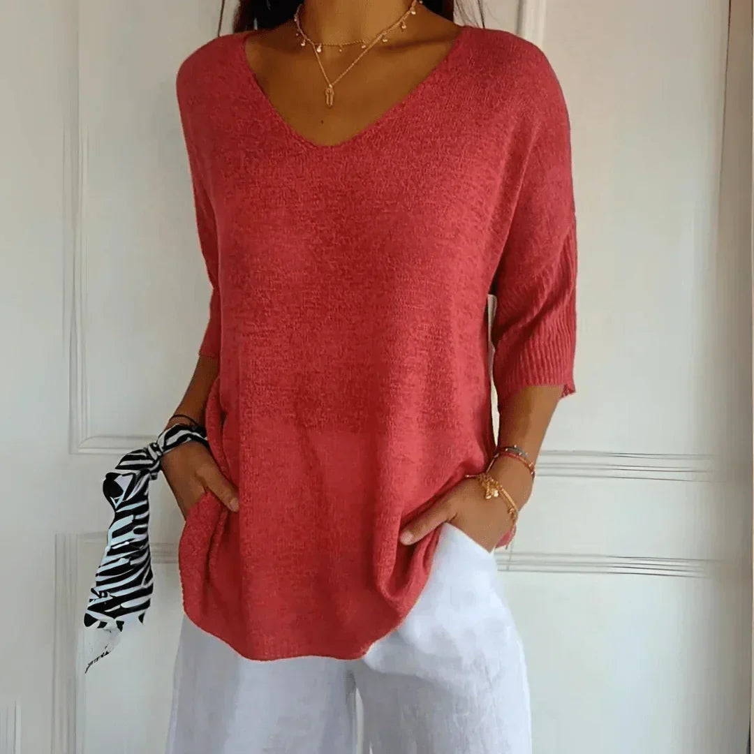 Casual Top Met V-Hals | Navando