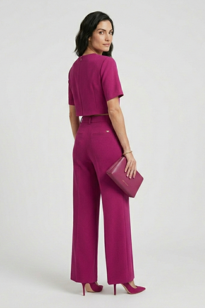 Casual Tweedelige Set Met Wijde Pijpen | Navando