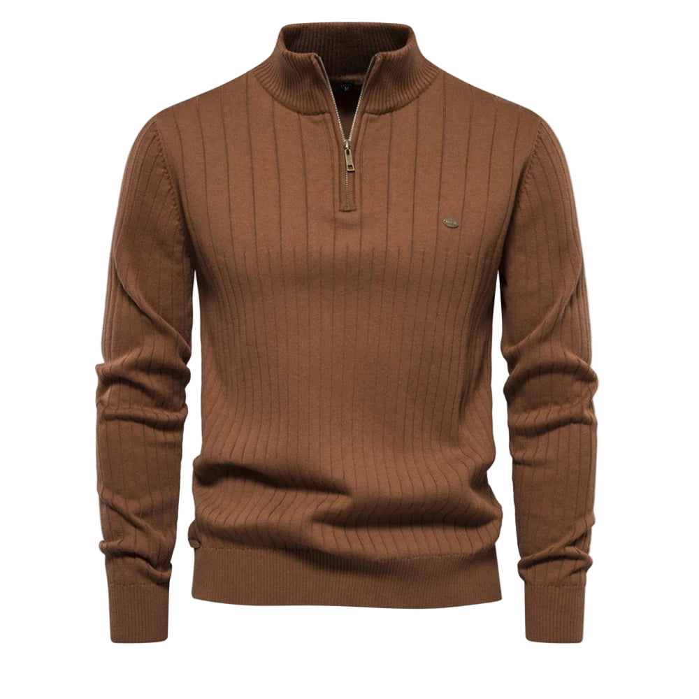 Casual | Rits pullover trui met staande kraag 1