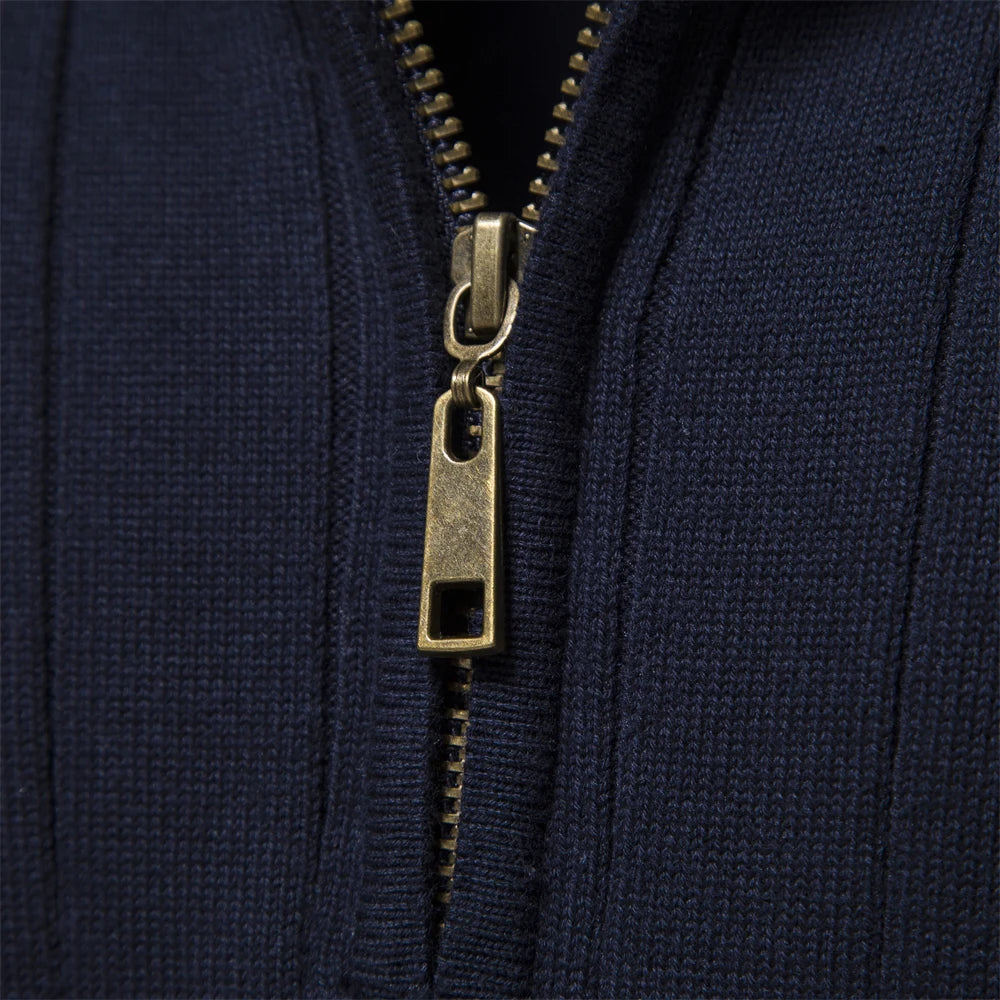 Casual | Rits pullover trui met staande kraag 3