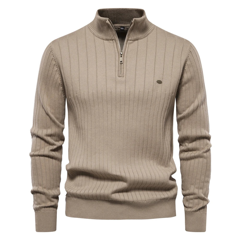 Casual | Rits pullover trui met staande kraag 6