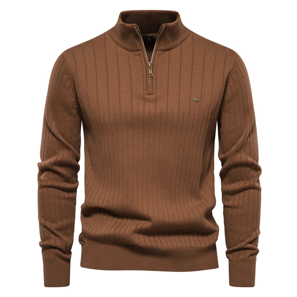 Casual | Rits pullover trui met staande kraag 8