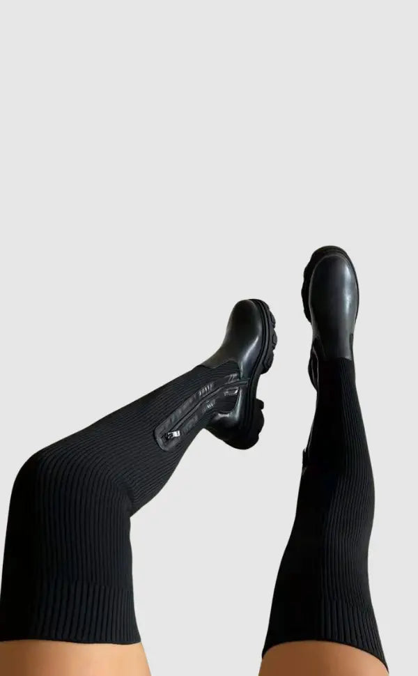 Charlotte | Rekbare gebreide laarzen 1